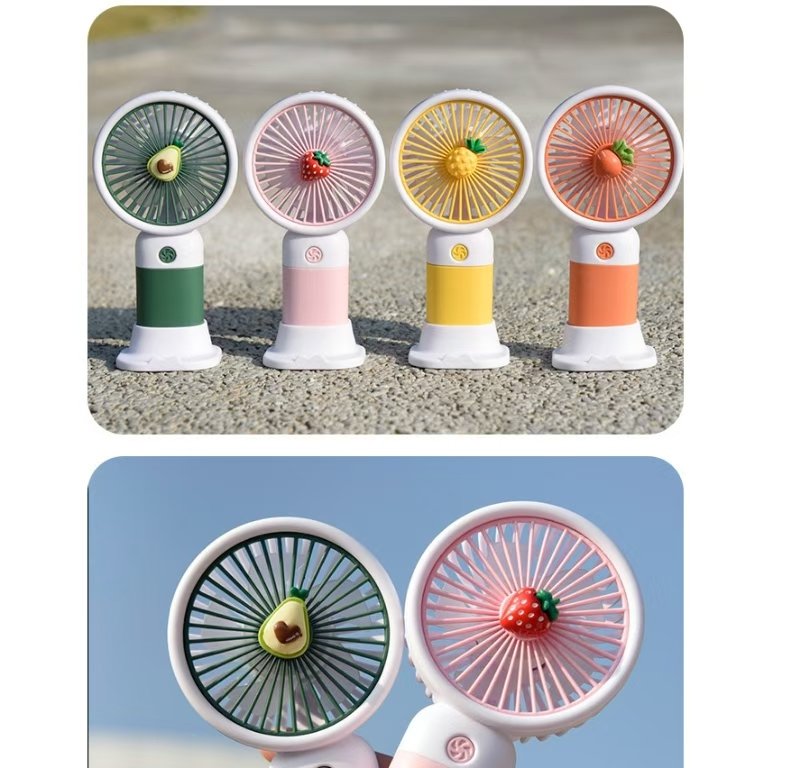 0203ac83-3faa-44fb-9fa1-f79d78f364f8 Cute Fruit Series Portable Handheld Mini Fan with Desktop Stand - Image 1