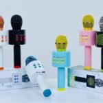 Model V5 Wireless Bluetooth Karaoke Microphone with Built-in Speaker & Magic Voice Effects