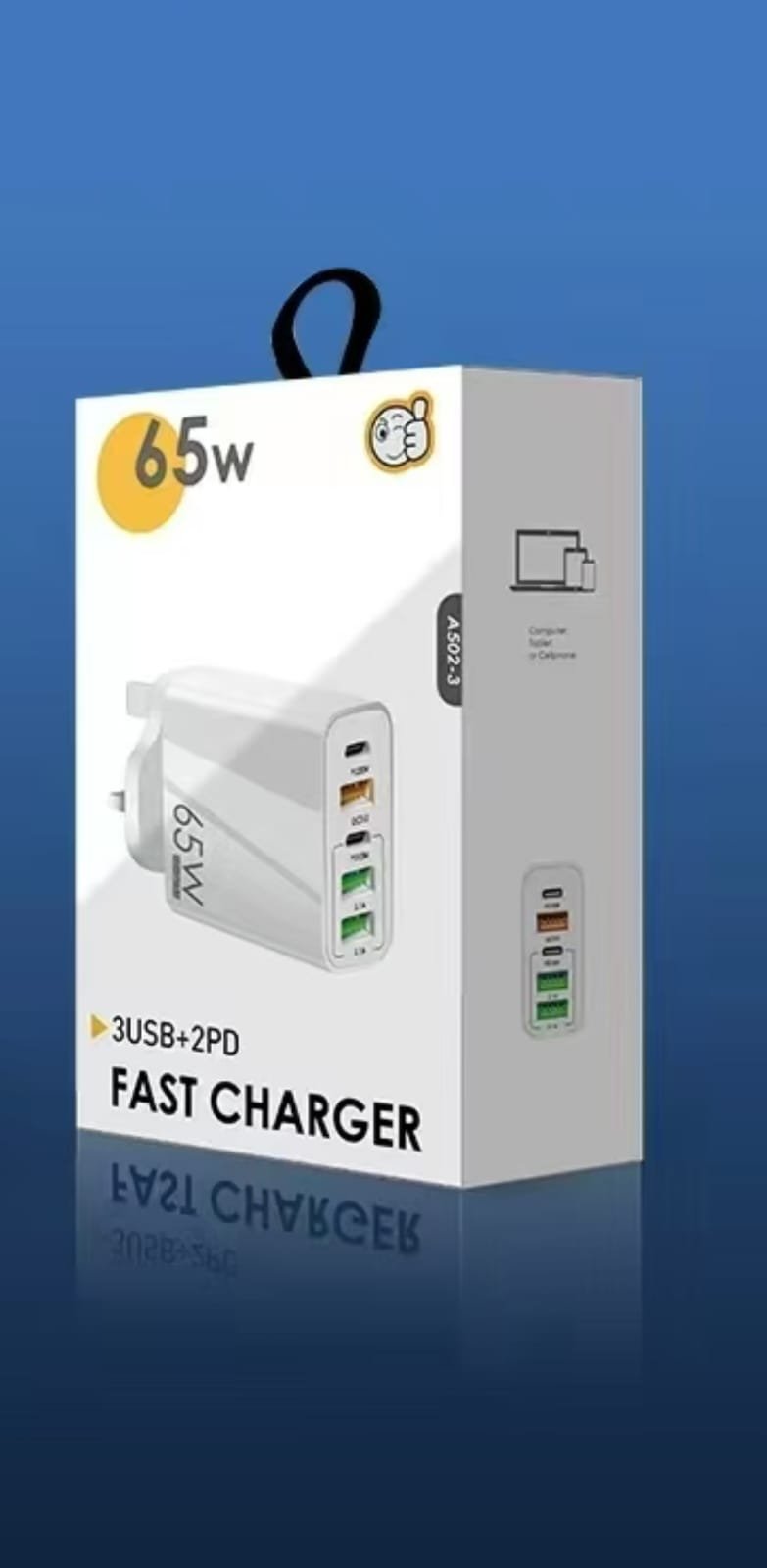 730c5030-3ef5-43f7-ac5c-b7c54fedeac2 A502-3 65W High-Power 5-Port Fast Wall Charger (3 USB-A + 2 USB-C) - Image 1
